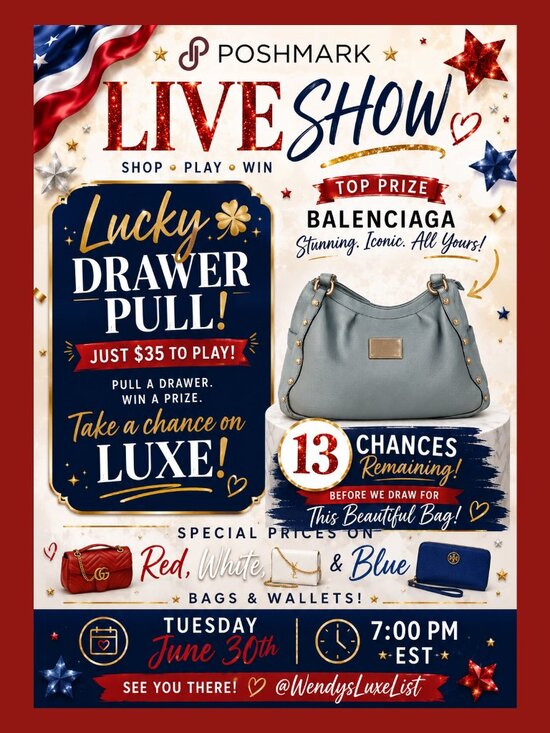 Handbags - LUCKY DRAWER PULL GAME WITH BALENCIAGA BAG AS TOP PRIZE!